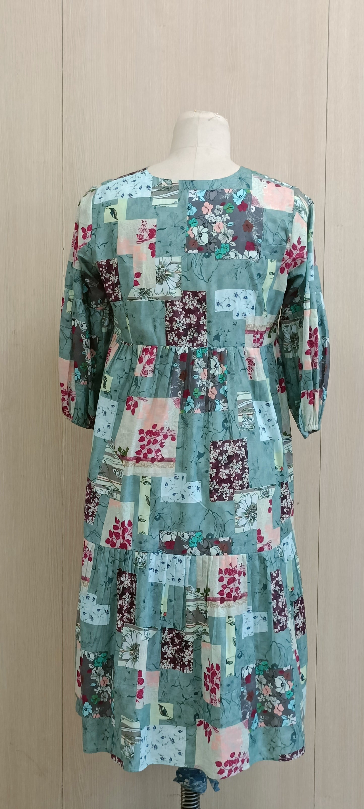 Cotton patchwork printed dress