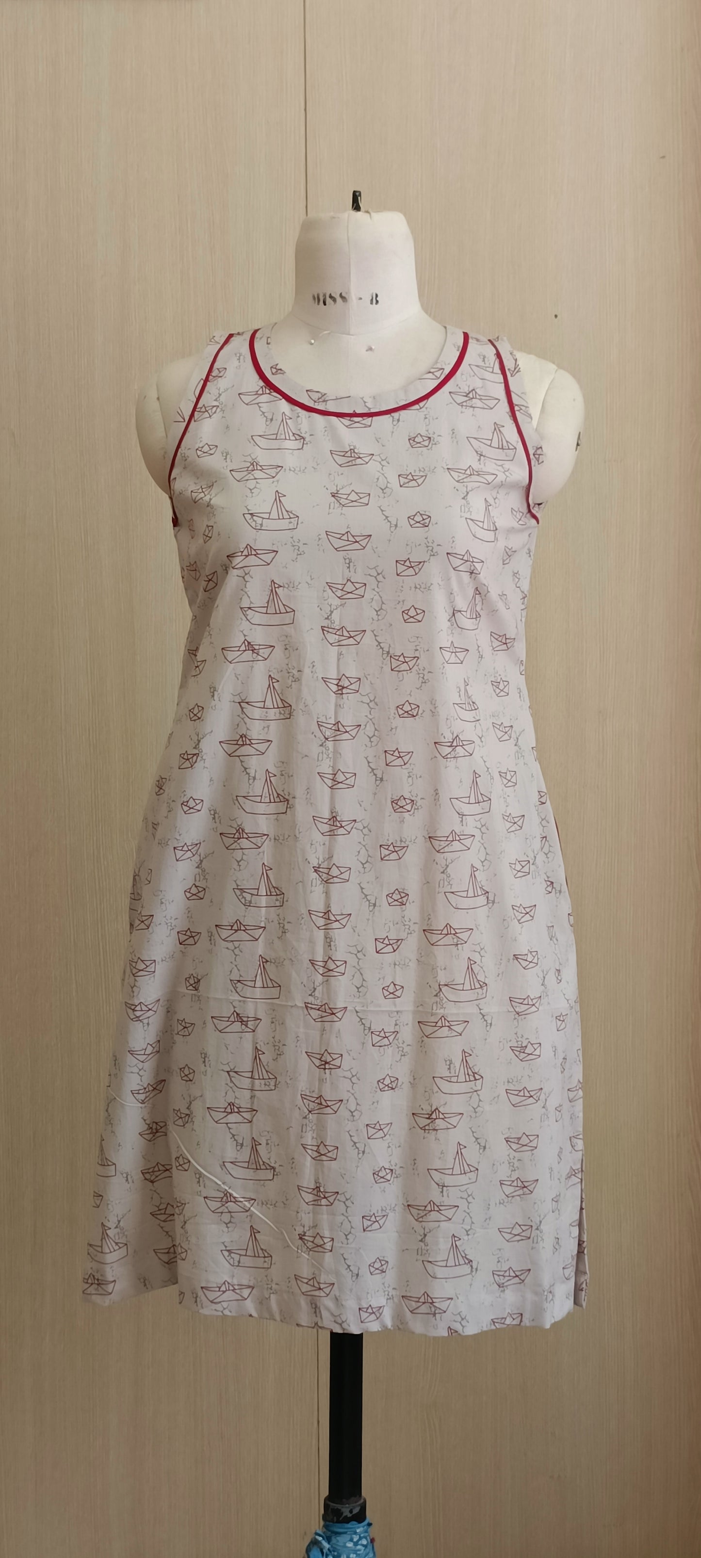 Cotton printed dress with pockets