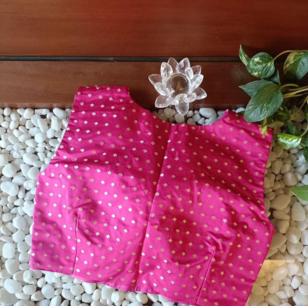 Fuschia pink brocade blouse