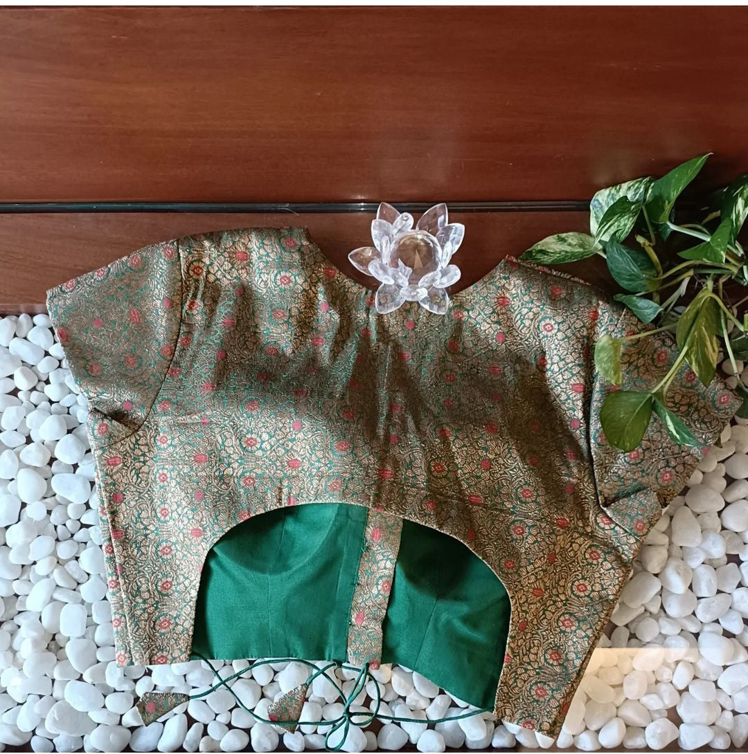 Green brocade blouse